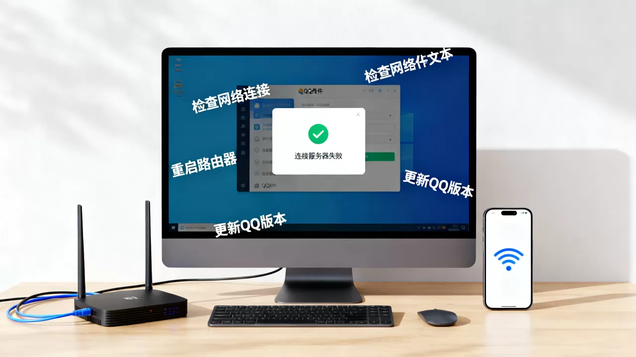 为什么QQ传文件一直在连接服务器失败，怎么解决？