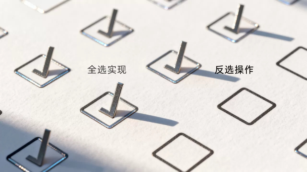复选框控件如何实现全选？，复选框控件反选怎么实现