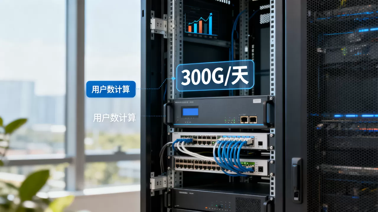 服务器一天300G流量能支持多少人？，怎么算？