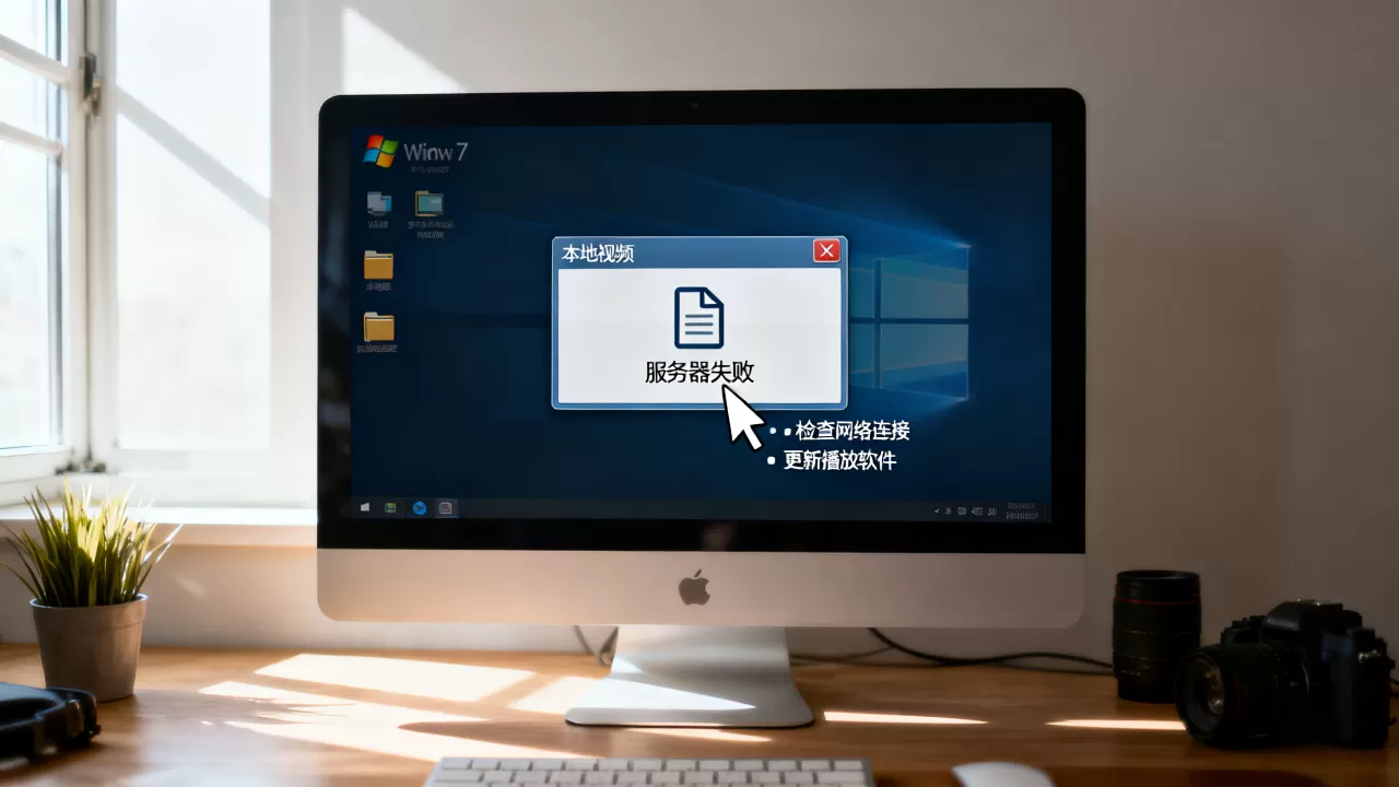 win7打开本地视频提示服务器失败是什么原因，怎么解决？