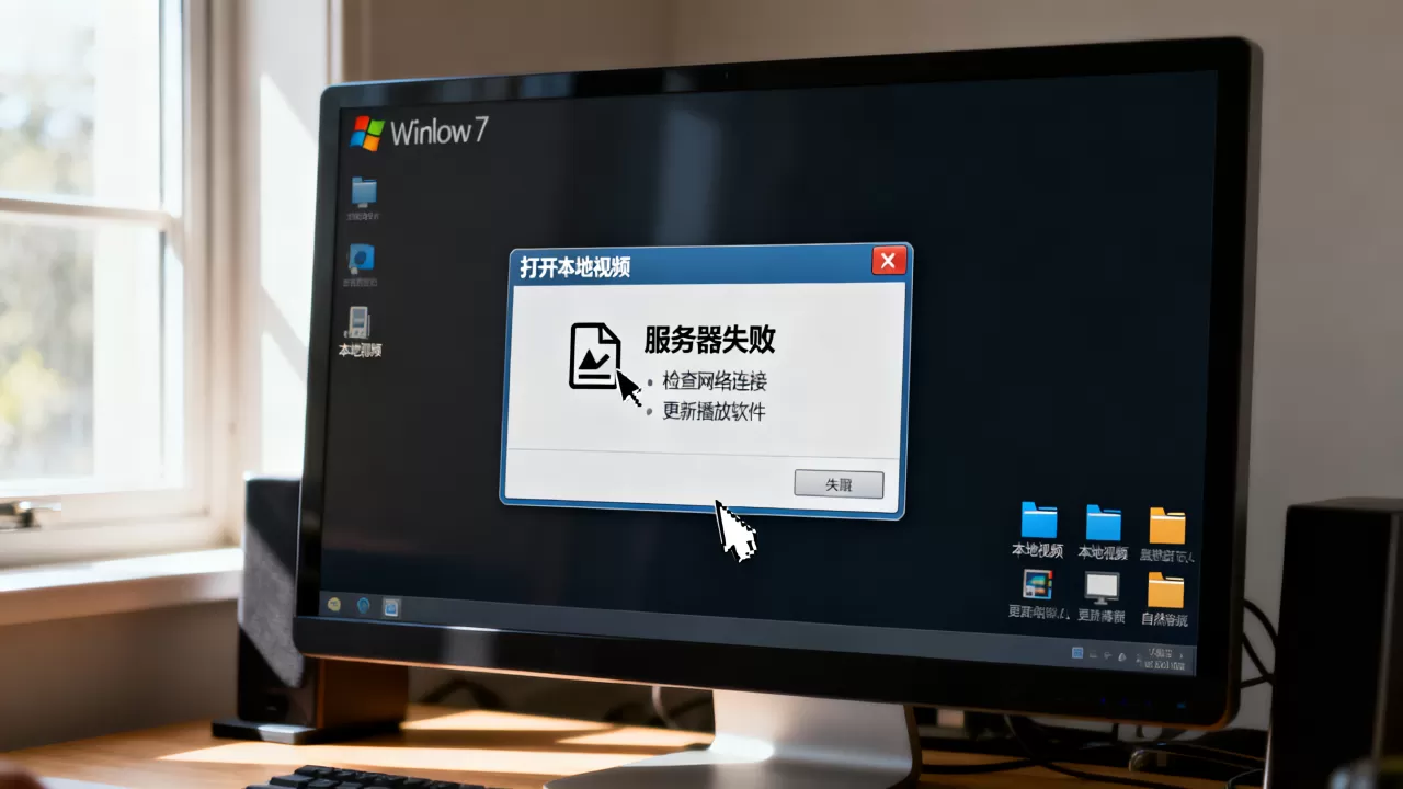 win7打开本地视频提示服务器失败是什么原因，怎么解决？