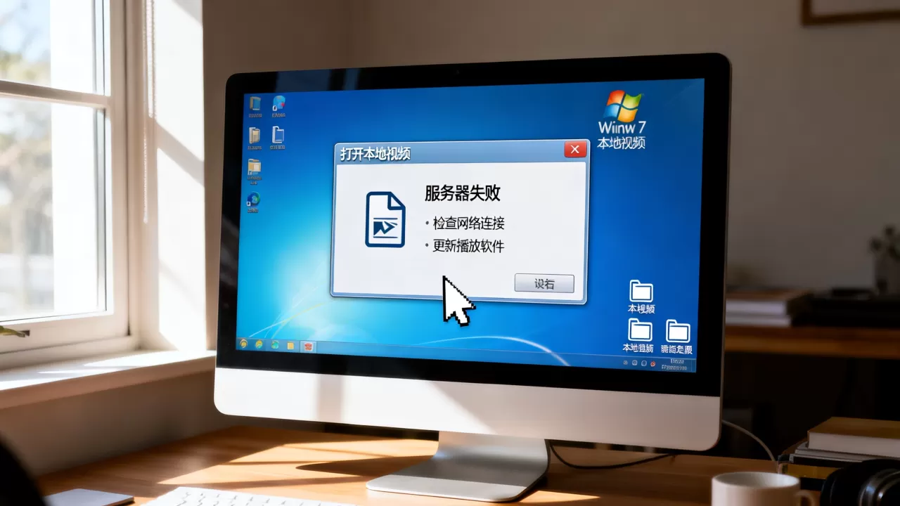 win7打开本地视频提示服务器失败是什么原因，怎么解决？
