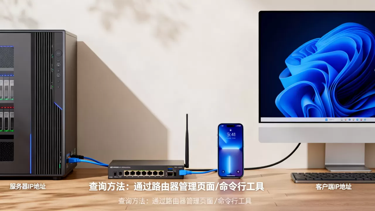 服务器IP地址和客户端IP地址有什么区别？，怎么查
