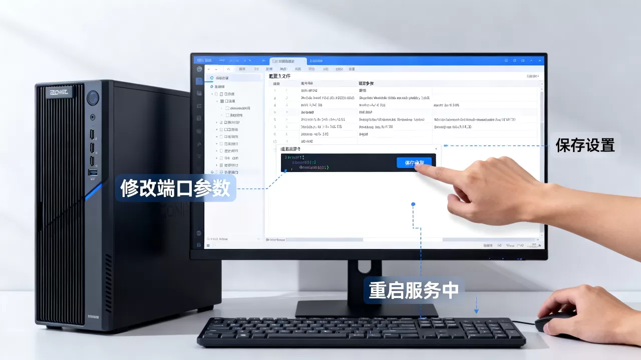 服务器端口配置文件如何修改，修改后如何重启服务？