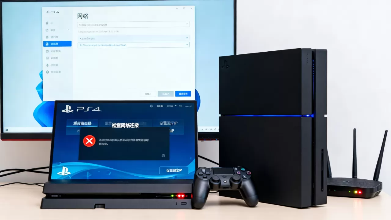PS4网络连接不上服务器，电脑怎么设置？，怎么办