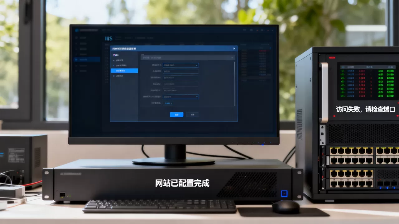 服务器IIS配置网站后怎么访问，访问不了怎么办