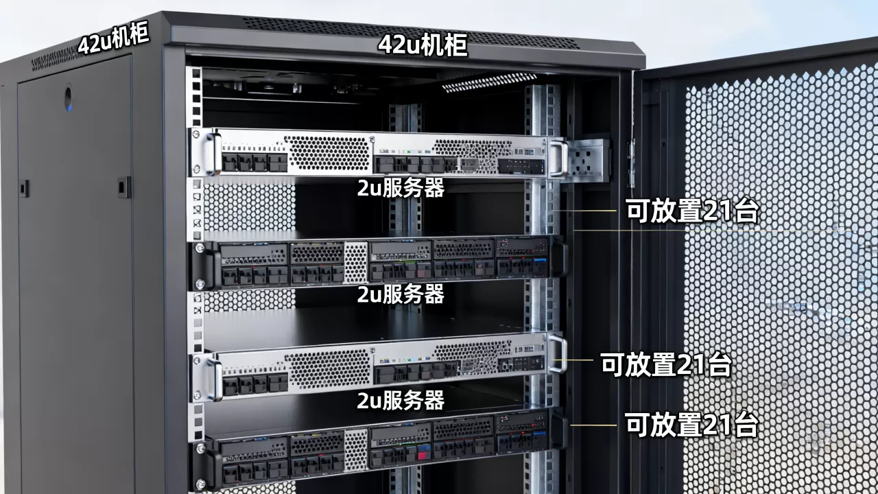 你知道42u机柜能放多少台2u服务器吗，怎么选