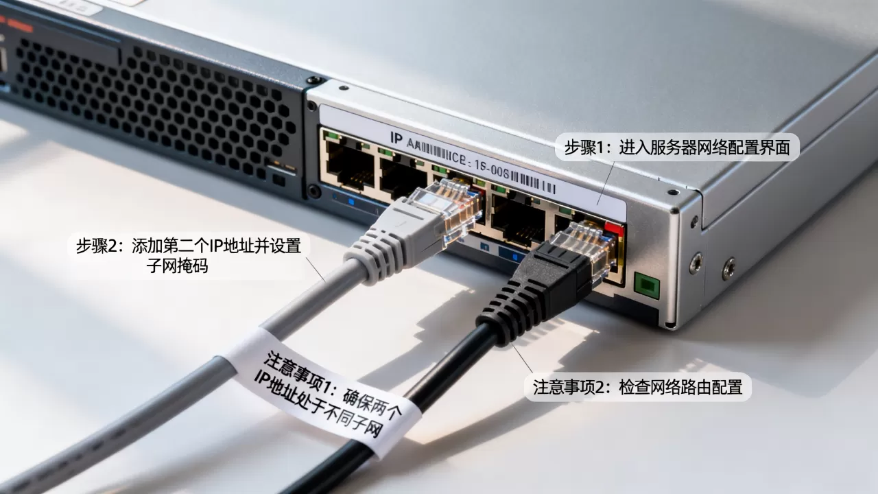 服务器上怎么配置两个IP地址？，注意事项有哪些？