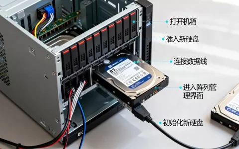 服务器阵列增加硬盘的详细步骤是什么，怎么操作