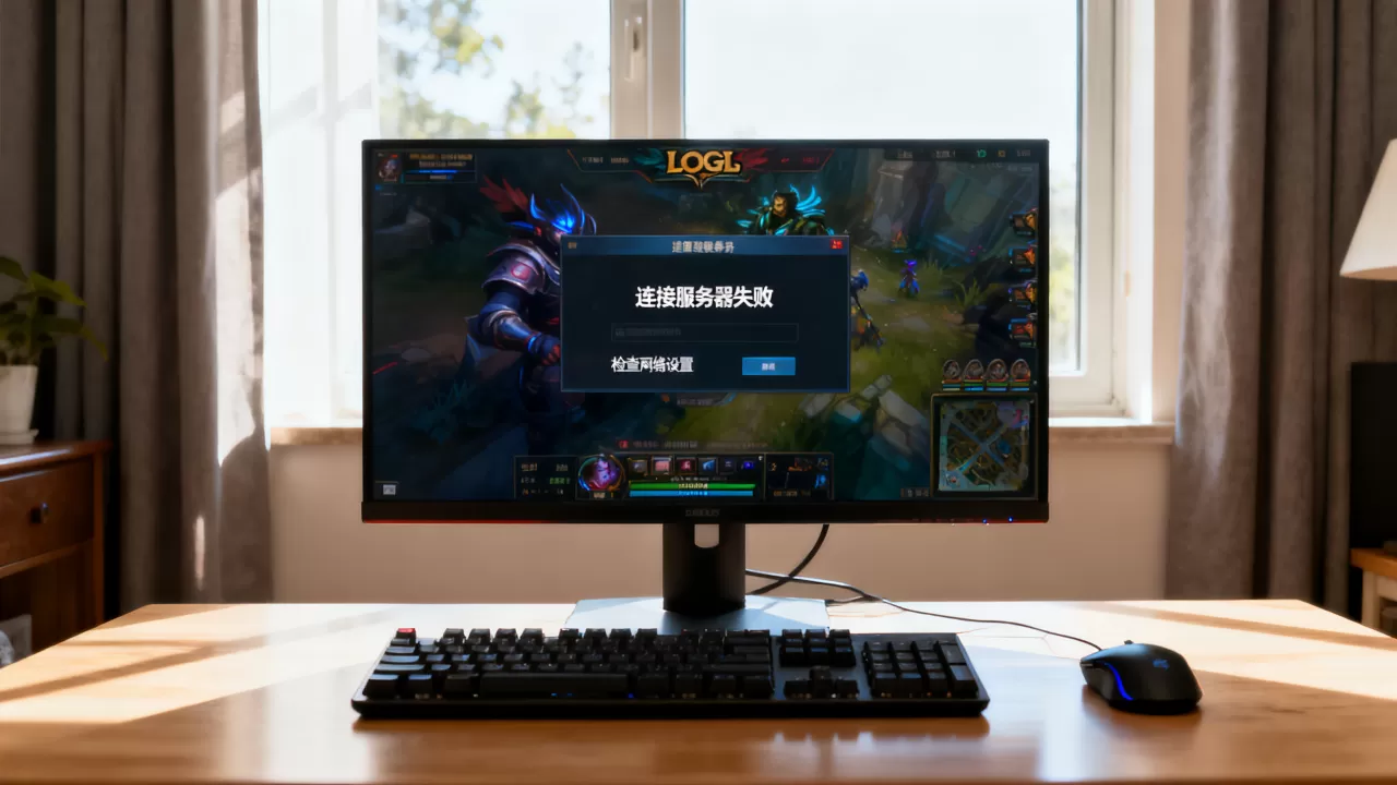 LOL进游戏了不显示连接服务器失败怎么办，怎么回事？
