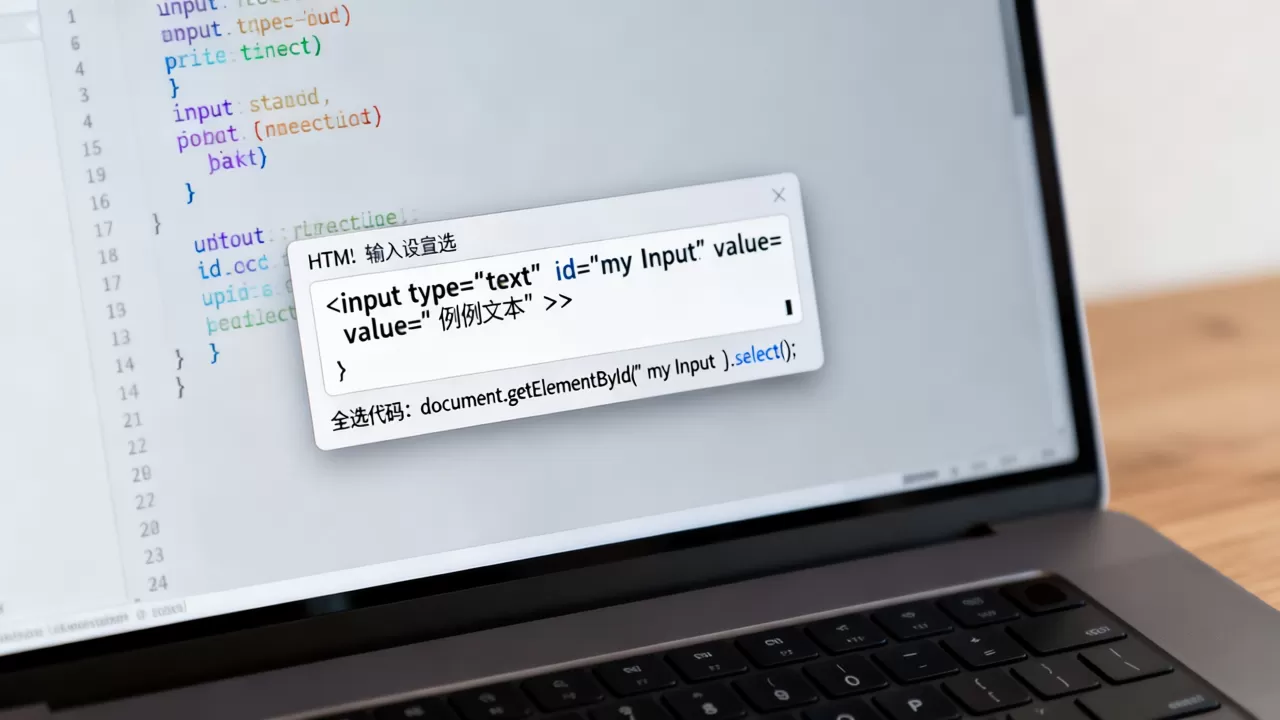 HTML输入怎么设置全选？,全选代码怎么实现？