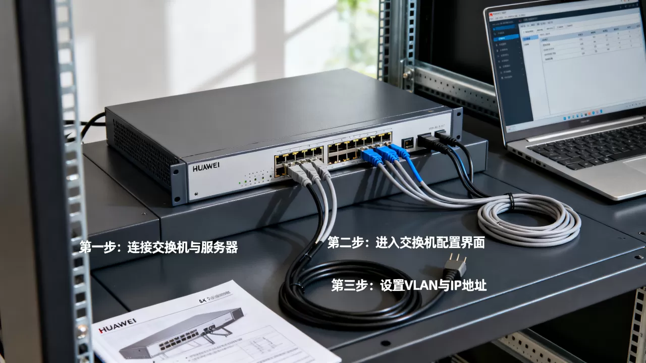 如何在服务器上配置华为交换机？，配置步骤是什么？
