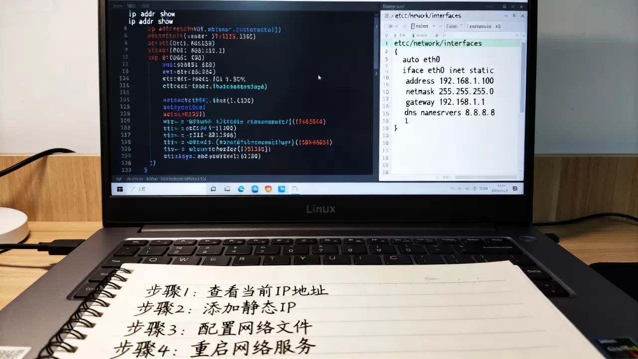 如何通过ip addr配置IP地址并设置IP库，Linux静态IP配置的详细步骤是什么？