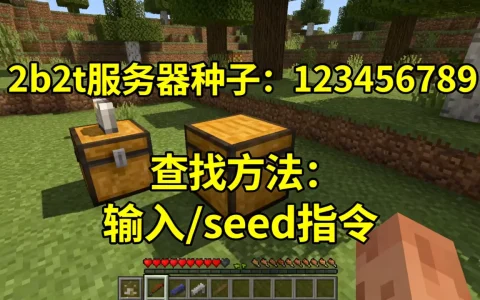 我的世界2b2t服务器种子是多少？，怎么找