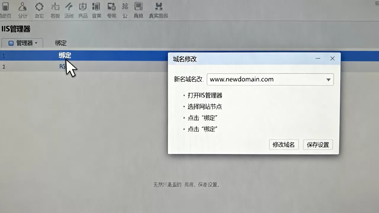 IIS配置网站如何修改已绑定的网站域名？，具体步骤有哪些？