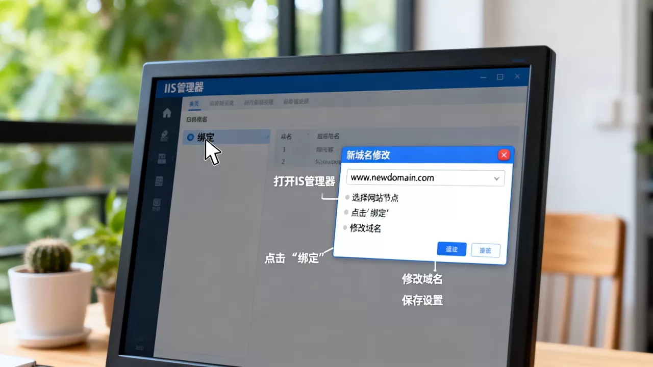 IIS配置网站如何修改已绑定的网站域名？，具体步骤有哪些？