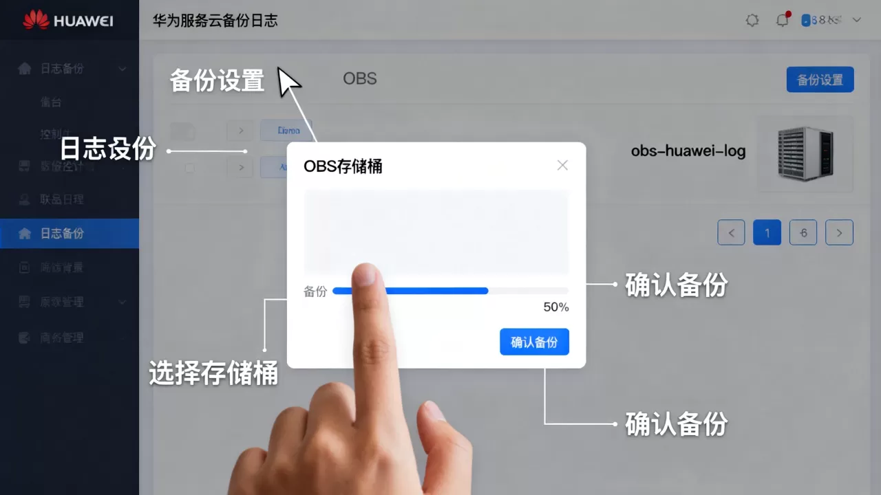 华为云服务器如何备份日志到OBS，具体步骤是什么