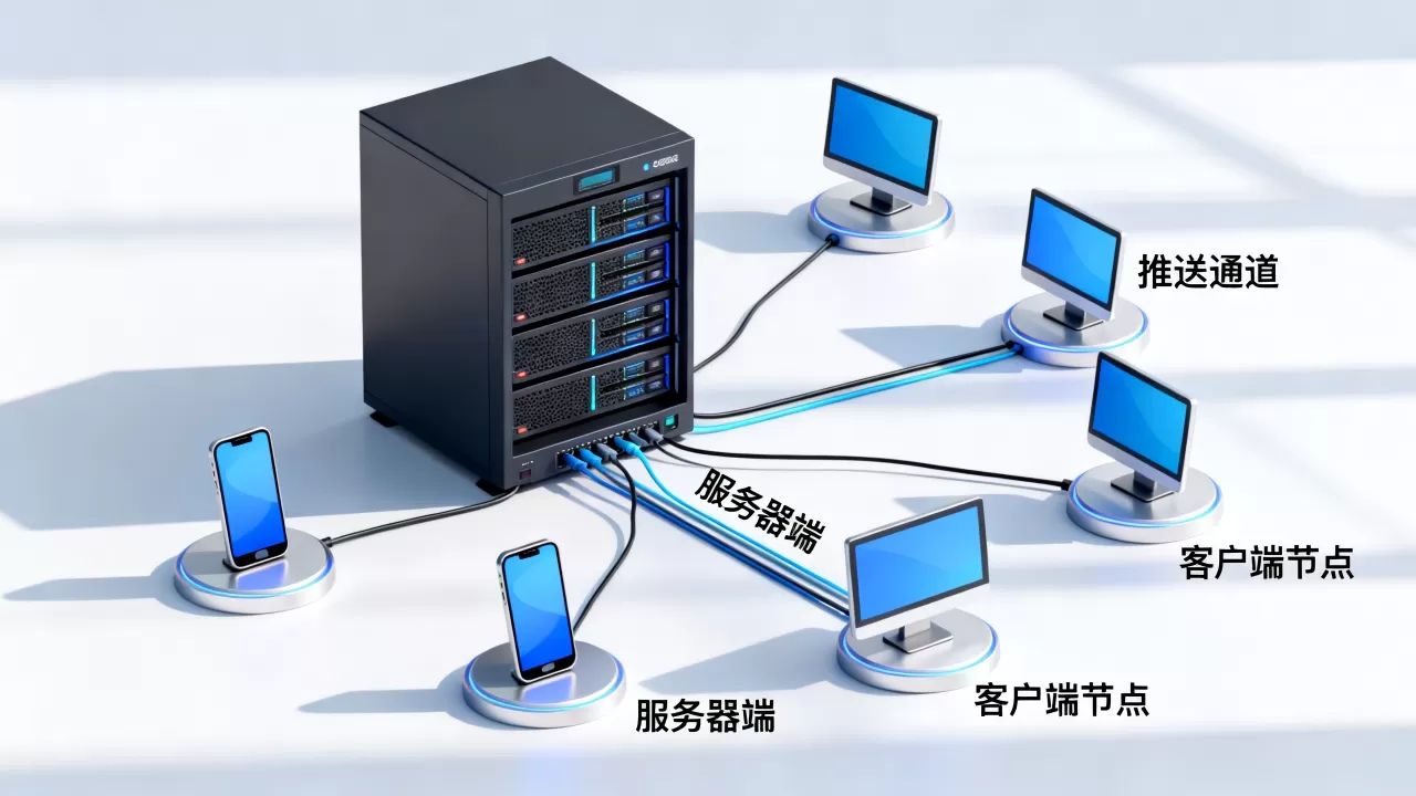 服务器端如何分配推送通道到客户端节点，实现方法是什么？