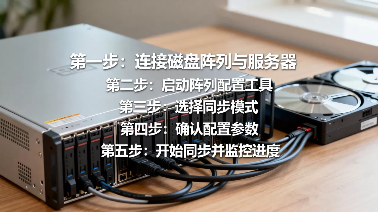 服务器外来磁盘阵列配置同步怎么做，步骤是什么？