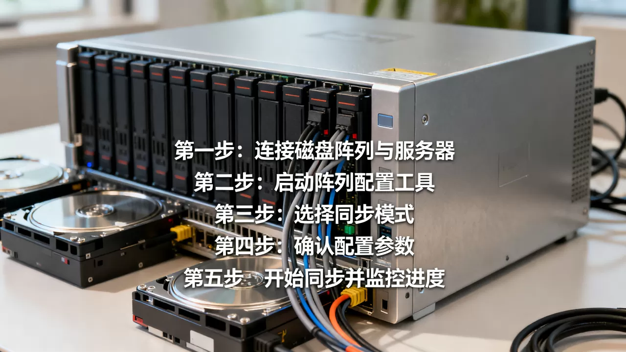 服务器外来磁盘阵列配置同步怎么做，步骤是什么？