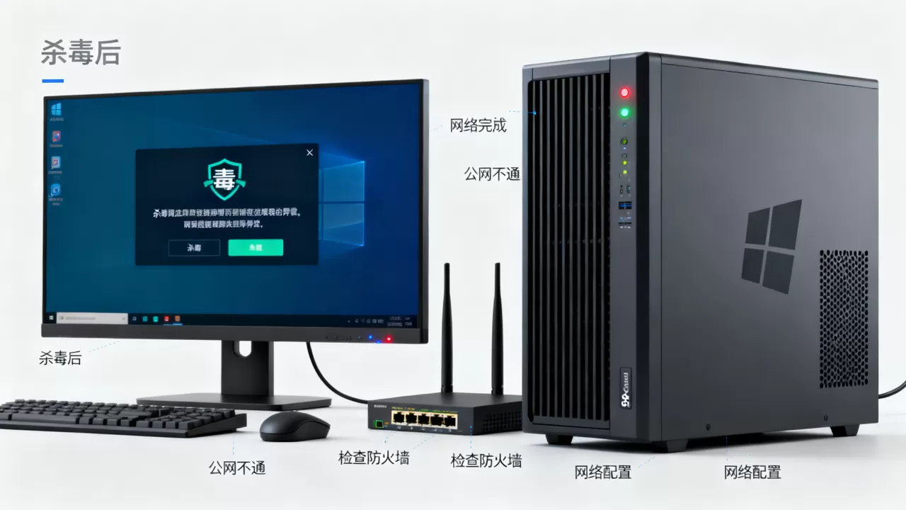 Windows云服务器杀毒后访问公网不通怎么办,是什么原因? Windows云服务器杀毒后访问公网不通怎么办,是什么原因?