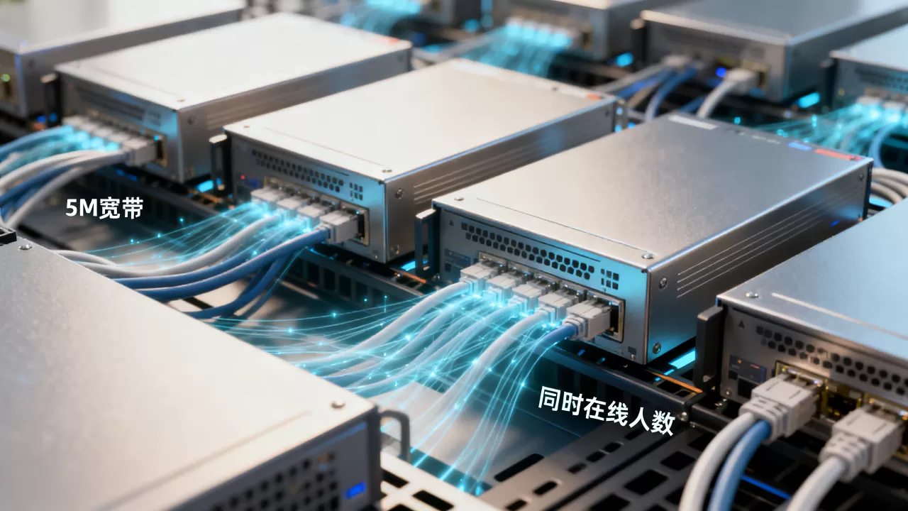简米云服务器5M宽带够多少人，多少人同时在线？