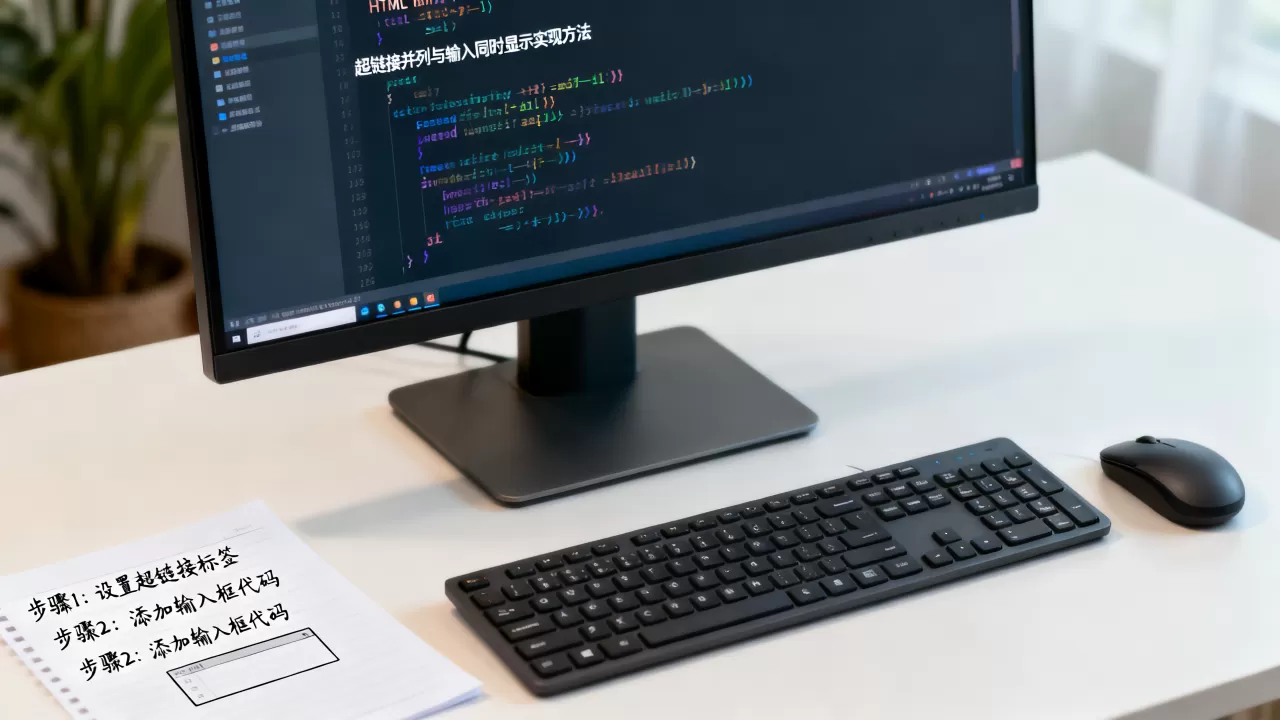 HTML超链接并列与输入如何同时显示？，怎么实现？