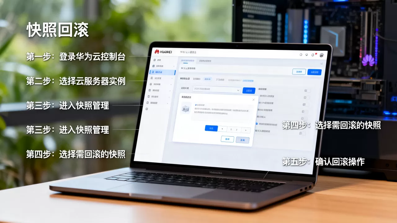 华为云服务器快照回滚怎么操作，回滚磁盘步骤有哪些