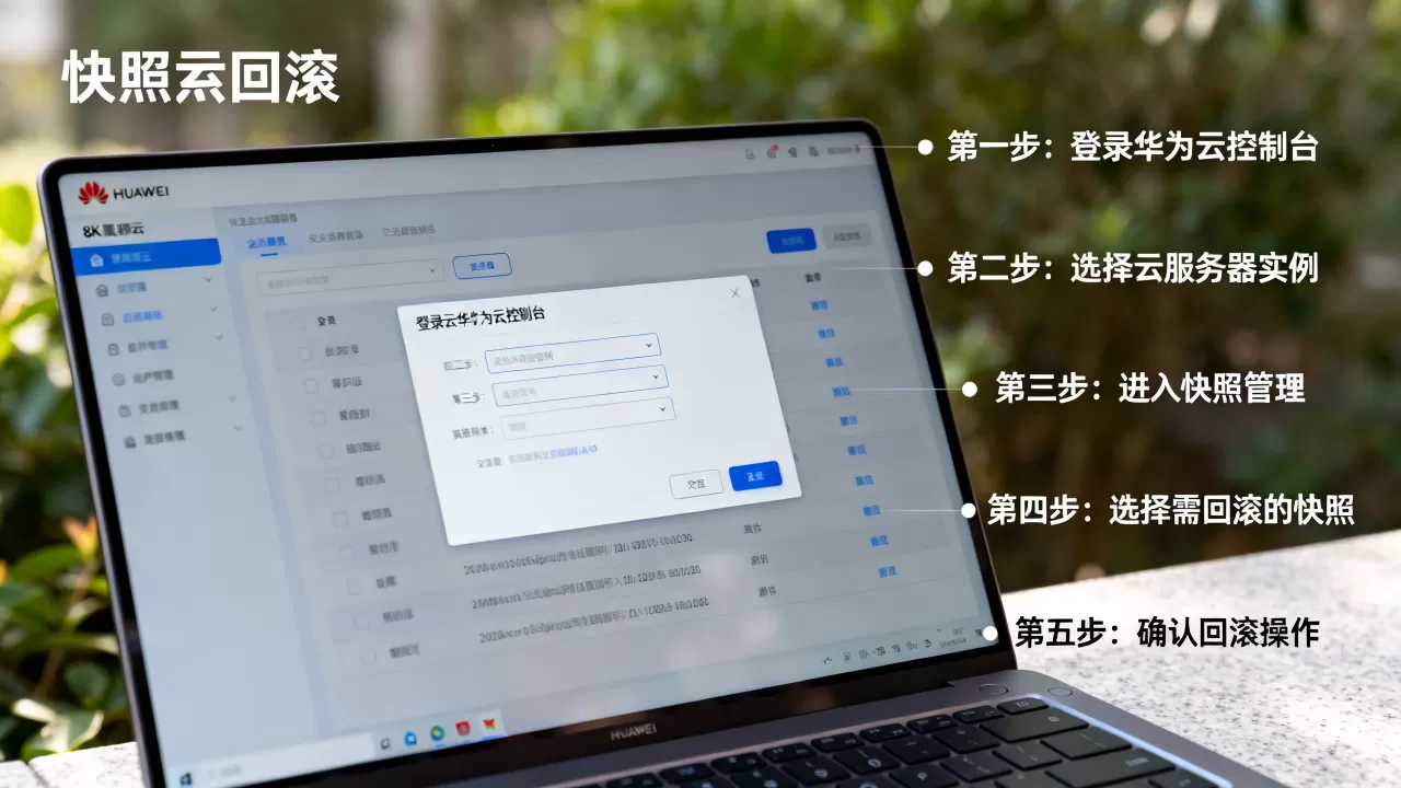华为云服务器快照回滚怎么操作，回滚磁盘步骤有哪些
