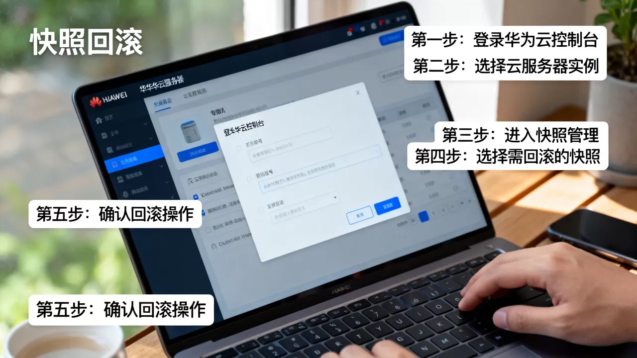 华为云服务器快照回滚怎么操作，回滚磁盘步骤有哪些
