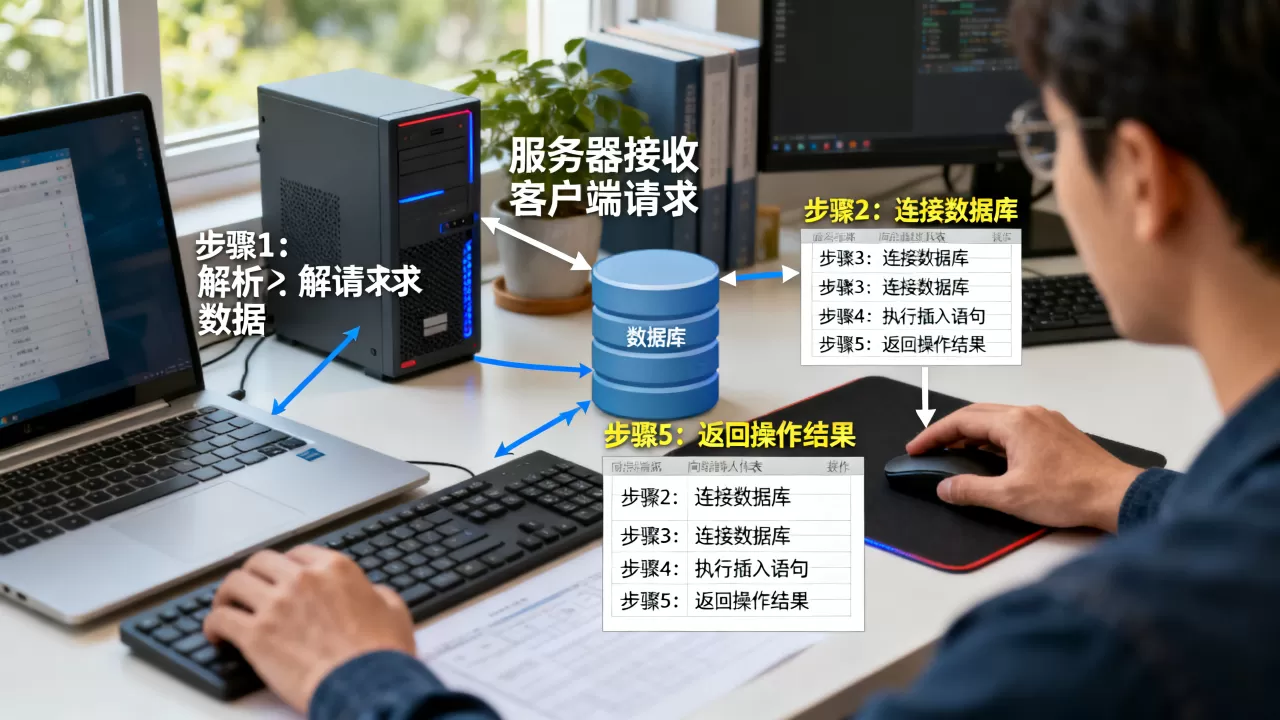 服务器向客户端发数据后如何向表中插入数据?,操作步骤有哪些? 服务器向客户端发数据后如何向表中插入数据?,操作步骤有哪些?