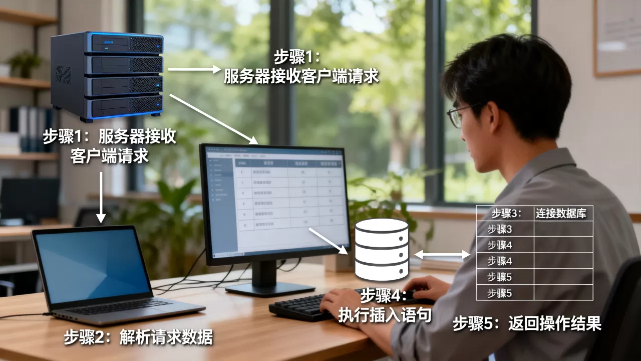 服务器向客户端发数据后如何向表中插入数据?,操作步骤有哪些? 服务器向客户端发数据后如何向表中插入数据?,操作步骤有哪些?