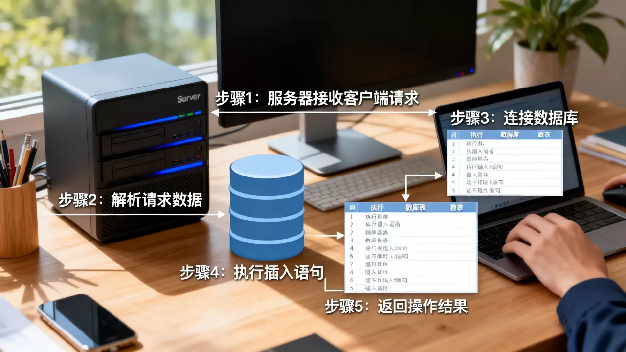 服务器向客户端发数据后如何向表中插入数据?,操作步骤有哪些? 服务器向客户端发数据后如何向表中插入数据?,操作步骤有哪些?