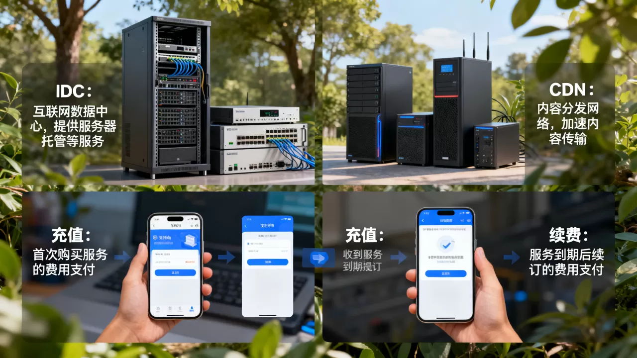 IDC和CDN有什么区别,充值和续费的区别? IDC和CDN有什么区别,充值和续费的区别?