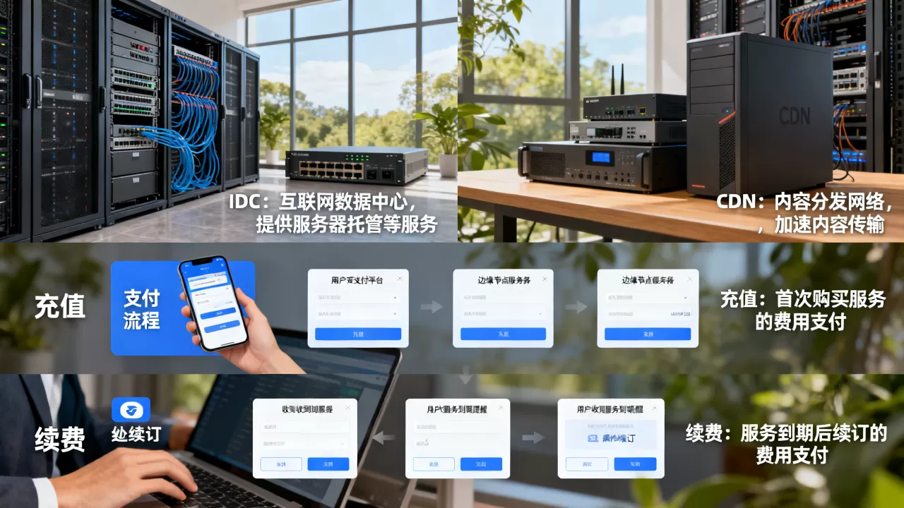IDC和CDN有什么区别,充值和续费的区别? IDC和CDN有什么区别,充值和续费的区别?