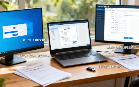 如何安装IIS并连接云数据库？，有哪些步骤？