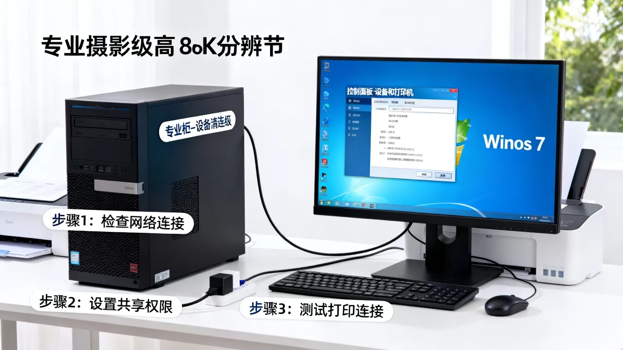 Win7打印机连电脑怎么连接服务器，打印机无法共享怎么办？