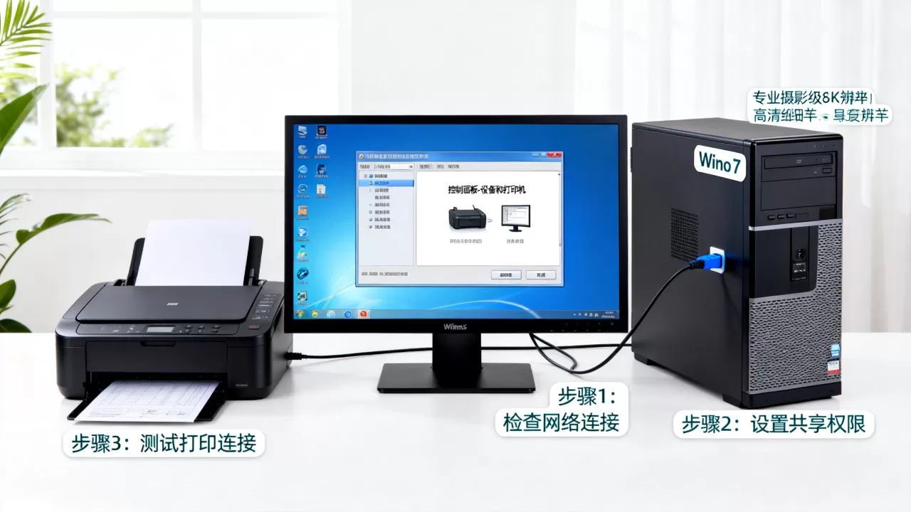 Win7打印机连电脑怎么连接服务器，打印机无法共享怎么办？