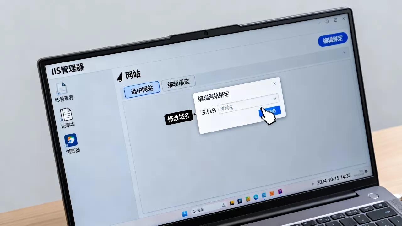 IIS提示网站建设中如何修改已绑定的网站域名,怎么解决? IIS提示网站建设中如何修改已绑定的网站域名,怎么解决?
