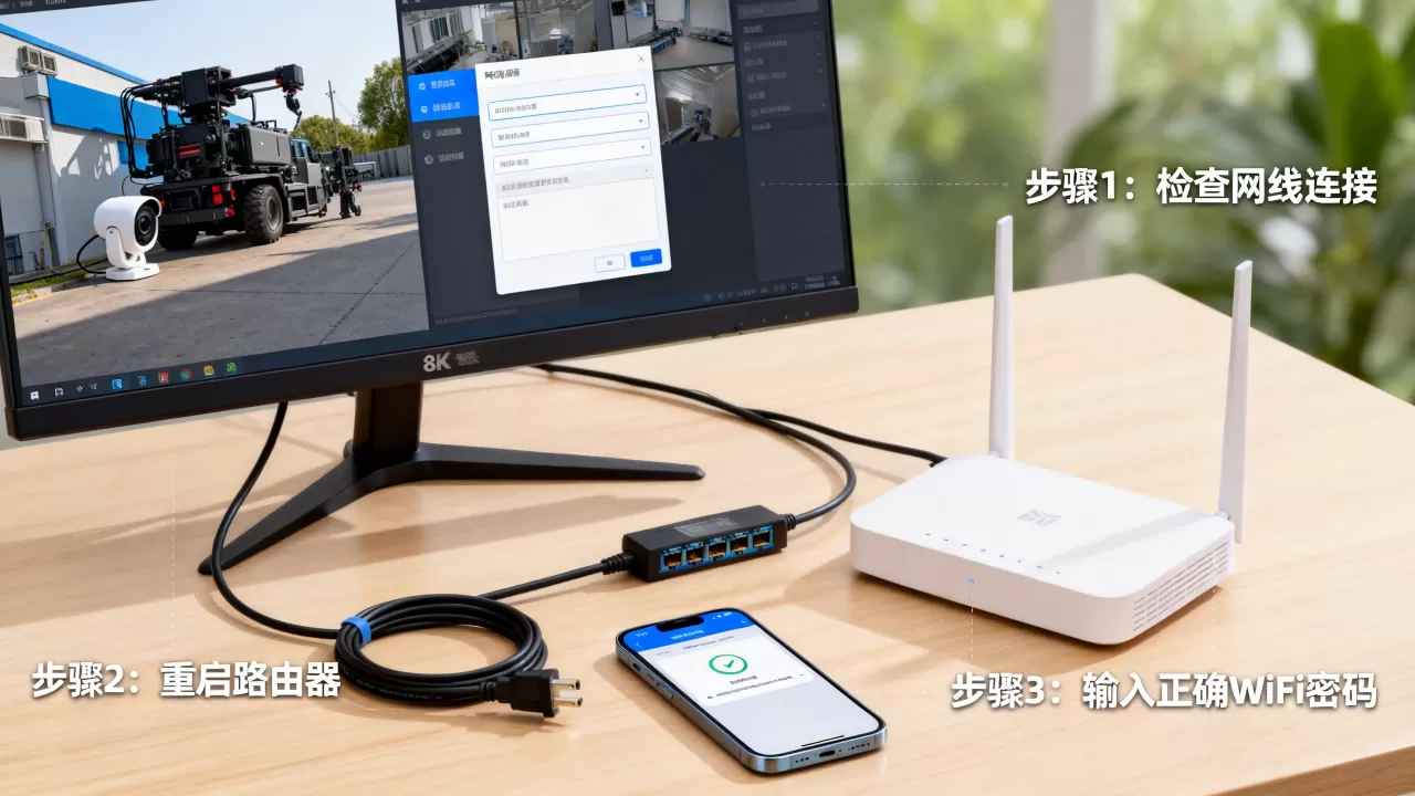 监控显示屏网络连接怎么设置？，网络连接不上怎么办