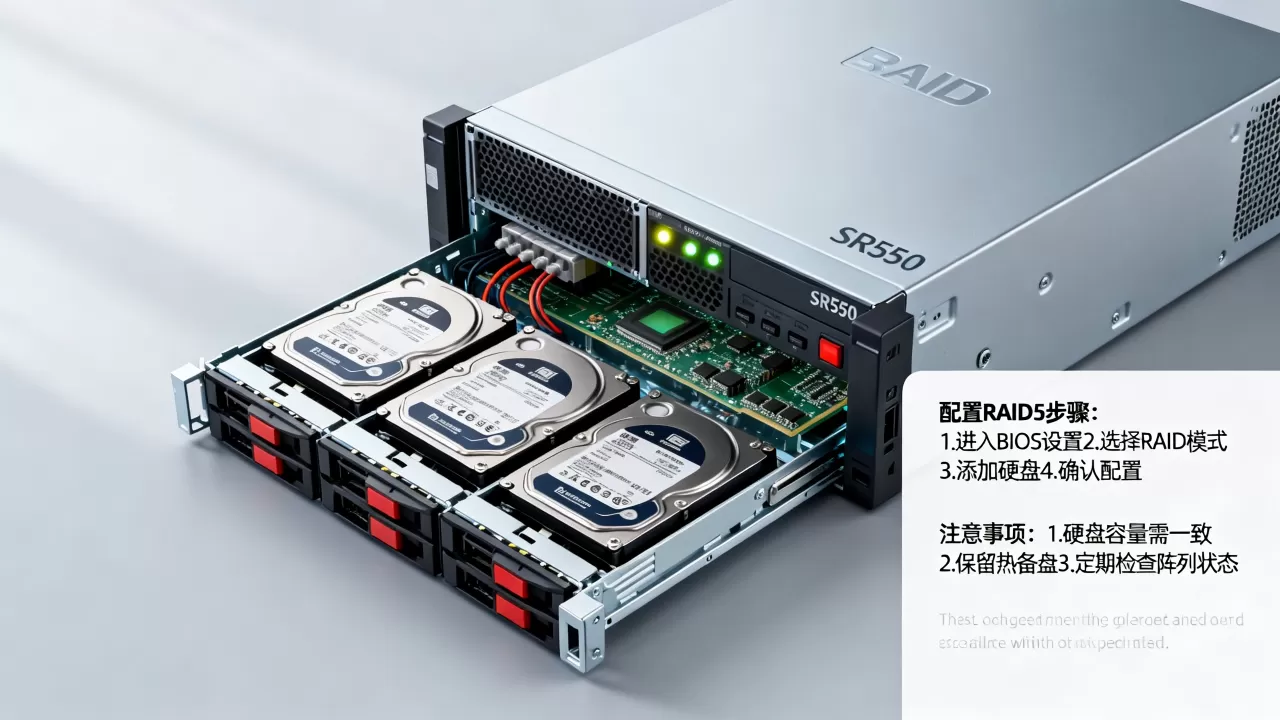 服务器SR550怎么配置RAID5？，注意事项有哪些？