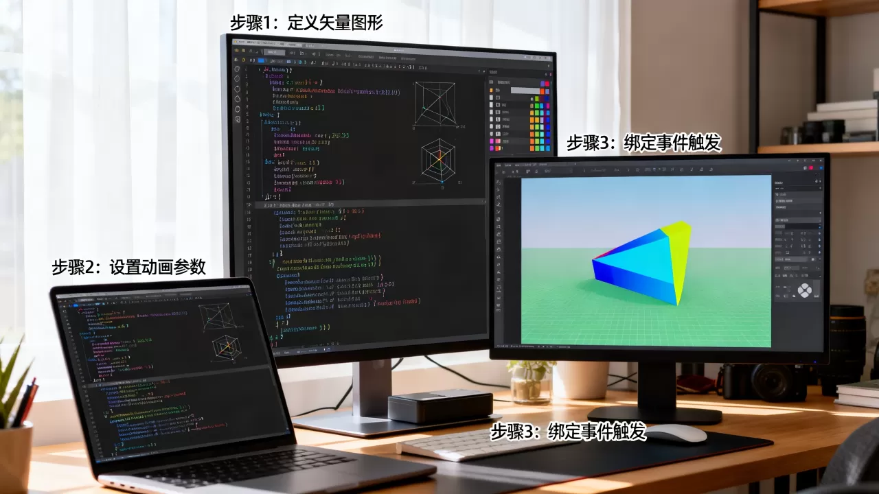 如何用js实现矢量动画开机效果，有哪些步骤？