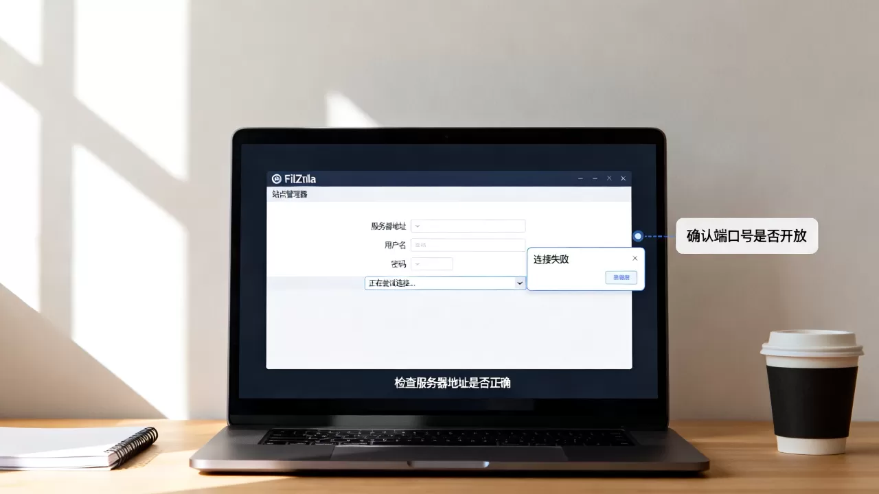 FileZilla客户端怎么访问服务器，连接不上怎么办