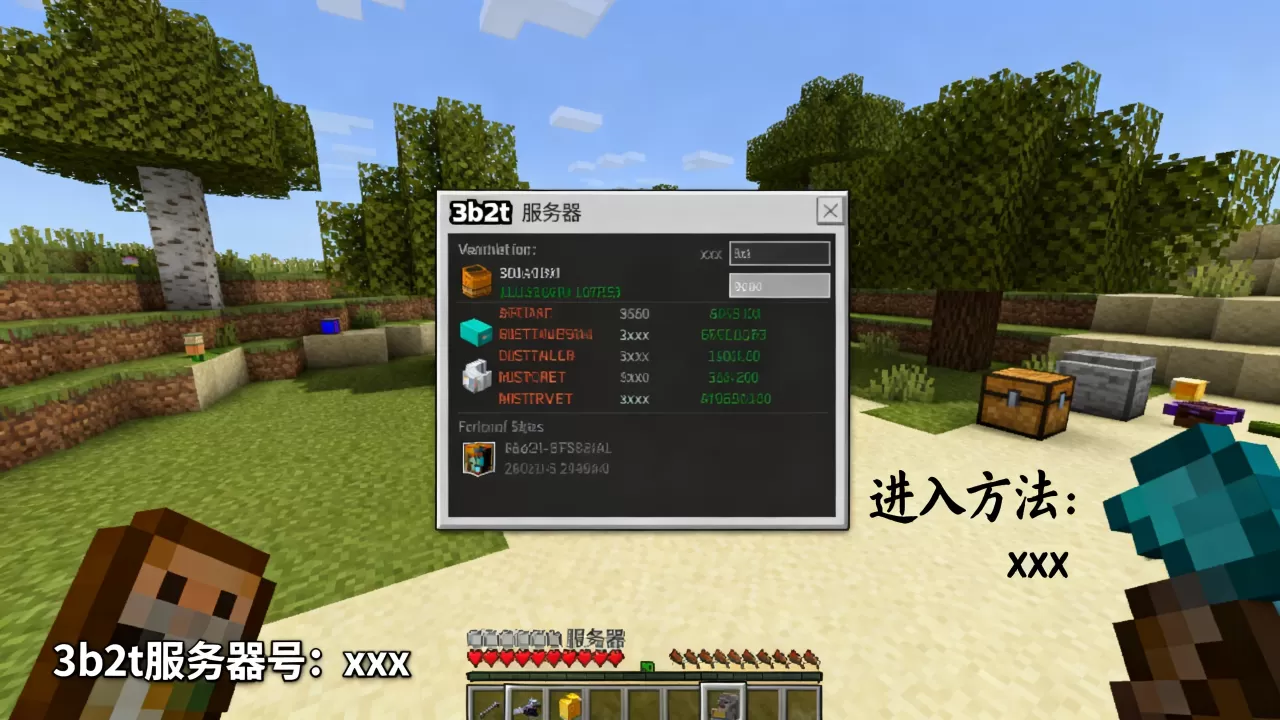 我的世界3b2t服务器号是多少？，怎么进？