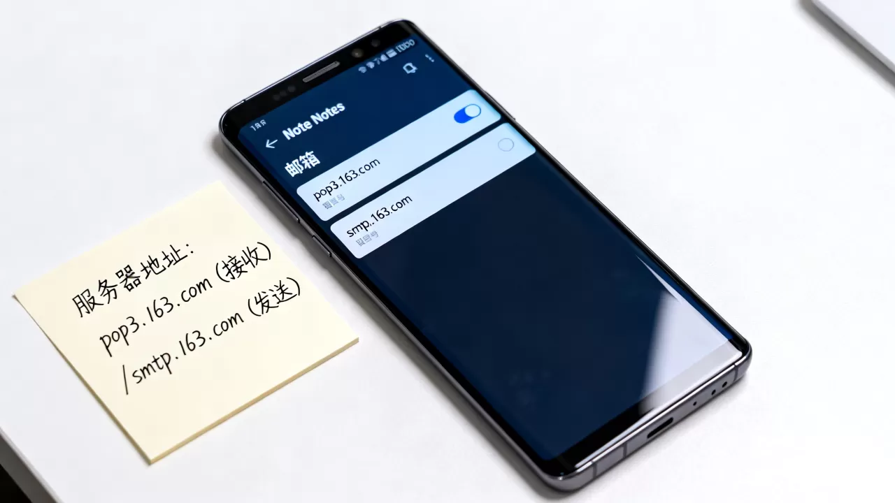 三星NOTE8网易邮箱服务器怎么设置，服务器地址是什么？