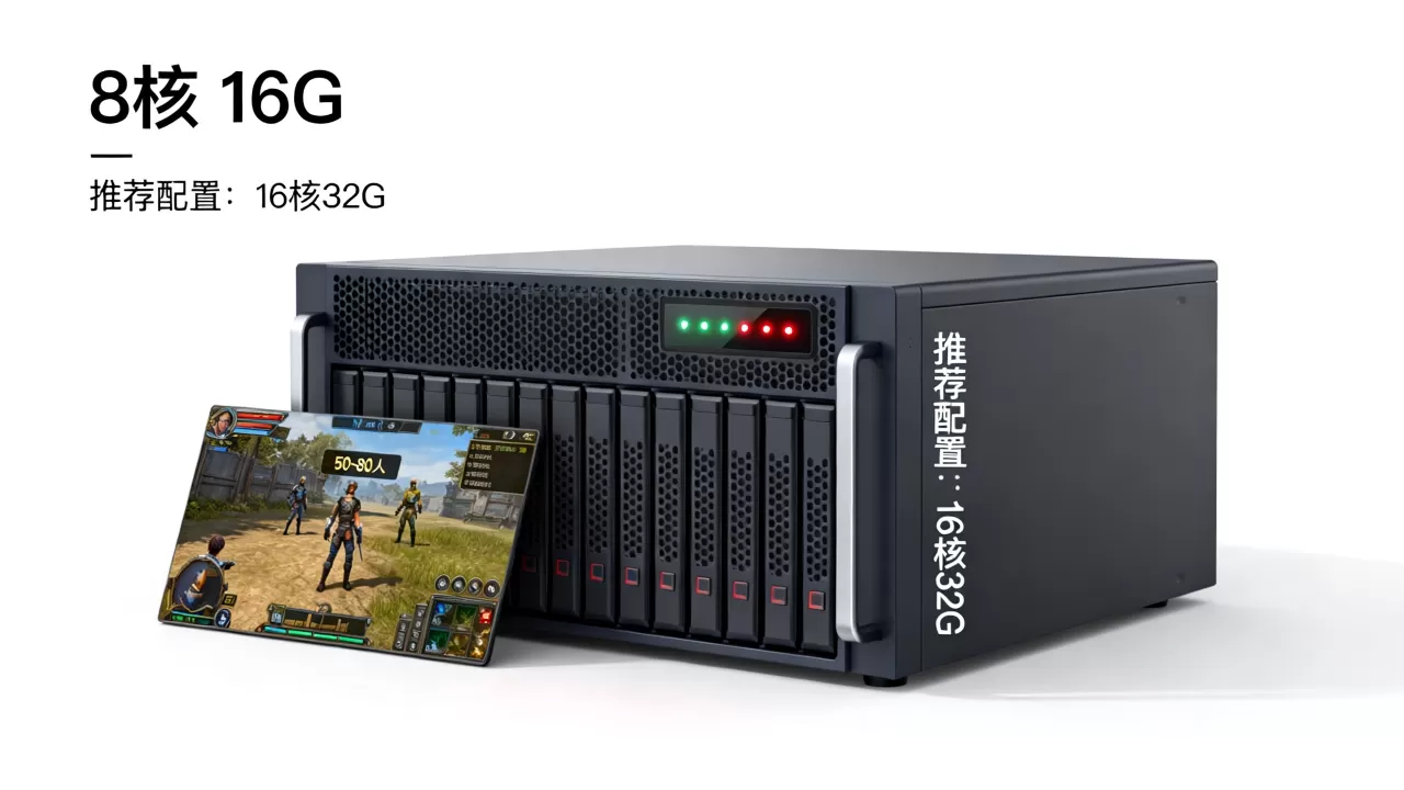 8核16g服务器游戏能承载多少人，什么配置才够用？
