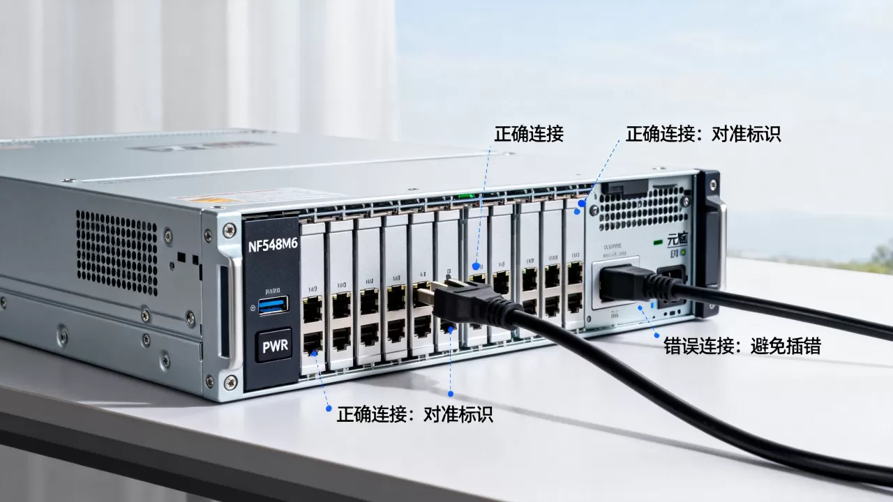 元脑服务器nf5468m6电源线接错了怎么办？，怎么接才对