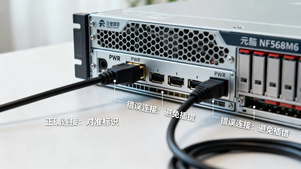 元脑服务器nf5468m6电源线接错了怎么办？，怎么接才对