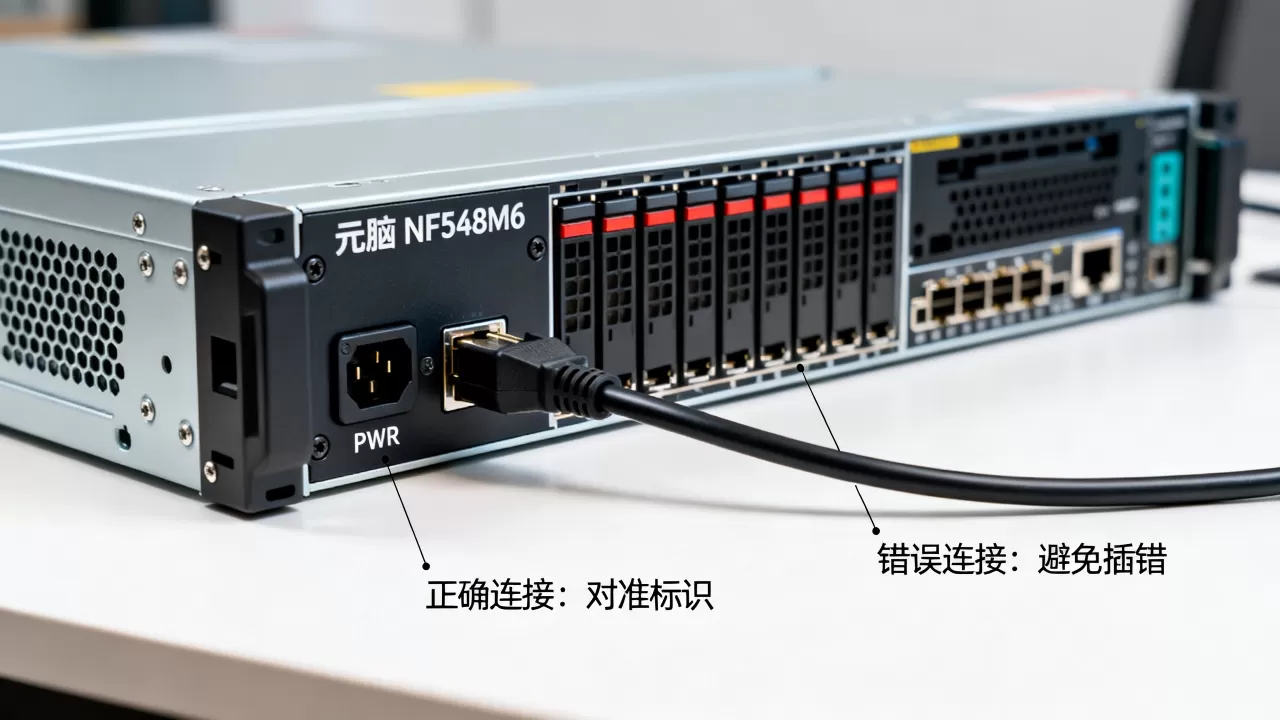 元脑服务器nf5468m6电源线接错了怎么办？，怎么接才对