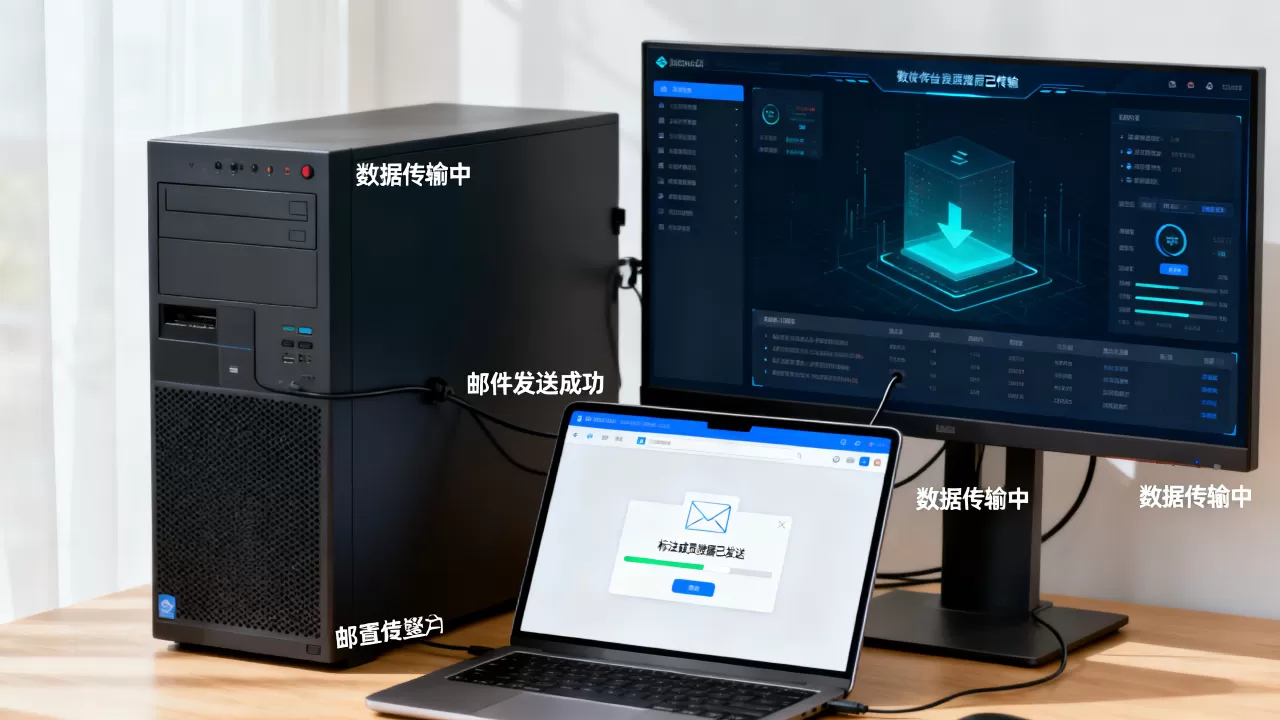 服务器如何发送数据给客户端并发邮件给标注成员？，如何配置